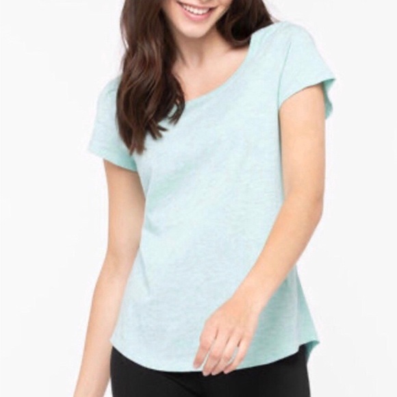 2/$15 Ricki’s Striped Scoop Neck T-Shirt Aqua Size L NWT - Picture 5 of 5